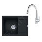 Franke Colonnes - Set de cuisine G256MČ, évier en fragranit MRG 611-62 + robinet FS 3229.031, noir mat / chrome 114.0700.711 Franke Colonnes - Set de cuisine G256MČ, évier en fragranit MRG 611-62 + robinet FS 3229.031, noir mat / chrome 114.0700.711