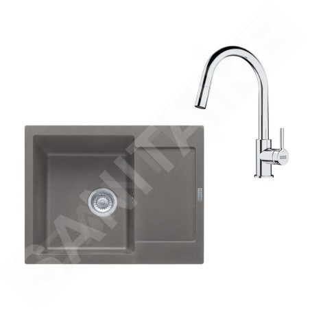 Franke Colonnes - Set de cuisine G256ŠK, évier en fragranit MRG 611-62 + robinet FS 3229.031, gris pierre / chrome 114.0700.713