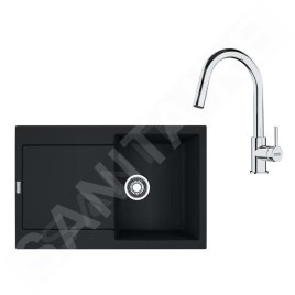 Franke Colonnes - Set de cuisine G258MČ, évier en fragranit MRG 611 + robinet FS 3229.031, nori mat / chrome 114.0700.717