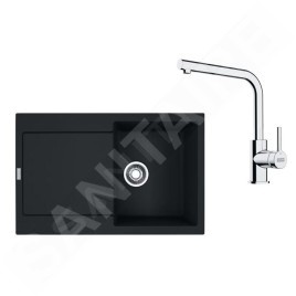 Franke Colonnes - Set de cuisine G259MČ, évier en fragranit MRG 611 + robinet FS 3230.031, noir mat / chrome 114.0700.720