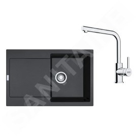 Franke Colonnes - Set de cuisine G259O, évier en fragranit MRG 611 + robinet FS 3230.031, onyx/chrome 114.0700.721