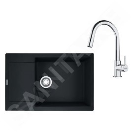 Franke Colonnes - Set de cuisine G260MČ, évier en fragranit MRG 611-78 BB + robinet FS 3229.031, noir mat/ chrome 114.0700.723