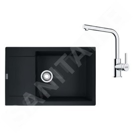 Franke Colonnes - Set de cuisine G261MČ, évier en fragranit MRG 611-78 BB + robinet FS 3230.031, noir mat / chrome 114.0700.726