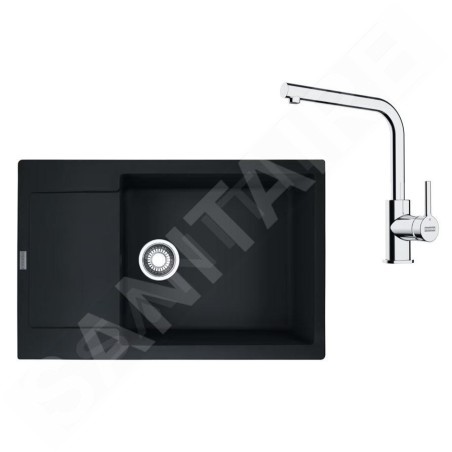 Franke Colonnes - Set de cuisine G261MČ, évier en fragranit MRG 611-78 BB + robinet FS 3230.031, noir mat / chrome 114.0700.726