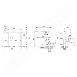 Franke Colonnes - Set de cuisine G261MČ, évier en fragranit MRG 611-78 BB + robinet FS 3230.031, noir mat / chrome 114.0700.726