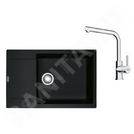 Franke Colonnes - Set de cuisine G261O, évier en fragranit MRG 611-78 BB + robinet FS 3230.031, onyx/chrome 114.0700.727
