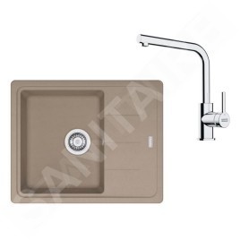 Franke Colonnes - Ensemble G262KA, évier en fragranit BFG 611-62 et robinet FP 3230.031, cachemire / chrome 114.0700.729