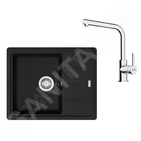 Franke Colonnes - Set de cuisine G262MČ, évier en fragranit BFG 611-62 + robinet FS 3230.031, noir mat / chrome 114.0700.730