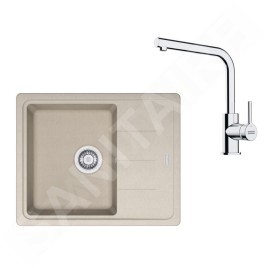 Franke Colonnes - Set de cuisine G262SA, évier en fragranit BFG 611-62 + robinet FS 3230.031, sahara/chrome 114.0700.732