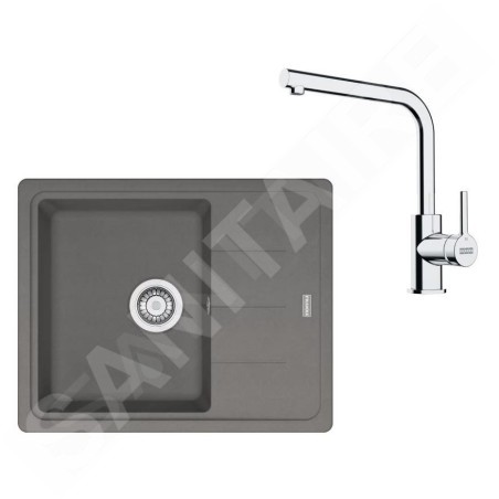 Franke Colonnes - Set de cuisine G262ŠK, évier en fragranit BFG 611-62 + robinet FS 3230.031, gris pierre/chrome 114.0700.733