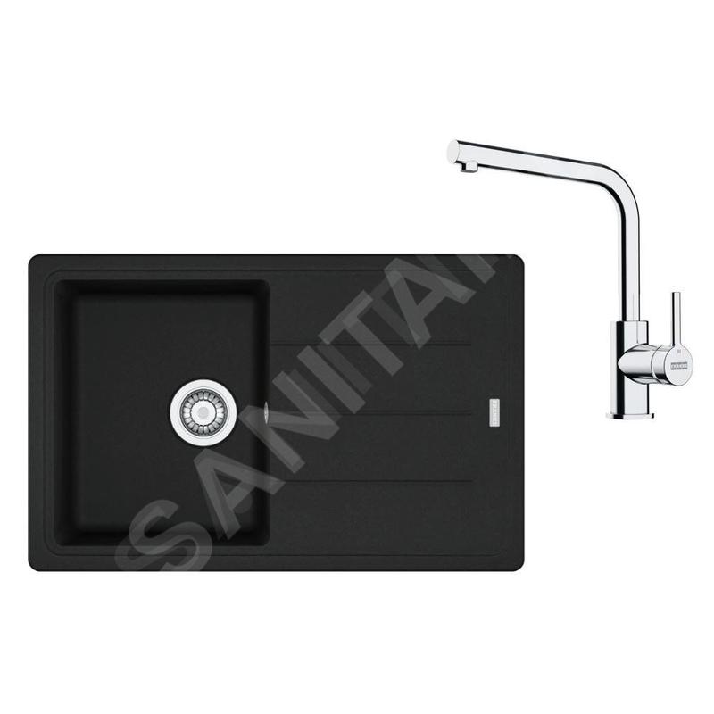 Franke Colonnes - Set de cuisine G263MČ, évier en fragranit BFG 611-78 + robinet FS 3230.031, noir mat/chrome 114.0700.735 Franke Colonnes - Set de cuisine G263MČ, évier en fragranit BFG 611-78 + robinet FS 3230.031, noir mat/chrome 114.0700.735