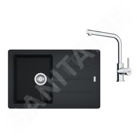 Franke Colonnes - Set de cuisine G263O, évier en fragranit BFG 611-78, onyx + robinet FS 3230.031, onyx / chrome 114.0700.736