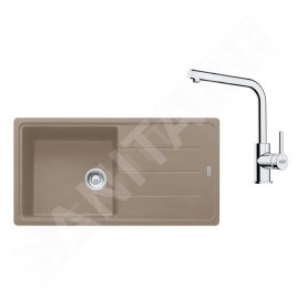 Franke Colonnes - Ensemble G264KA, évier en fragranit BFG 611 et robinet FS 3230.031, cachemire / chrome 114.0700.739