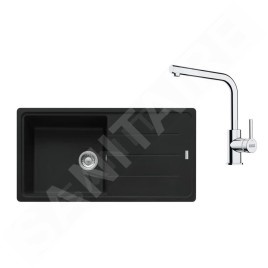 Franke Colonnes - Set de cuisine G264MČ, évier en fragranit BFG 611 + robinet FS 3230.031, noir mat / chrome 114.0700.740