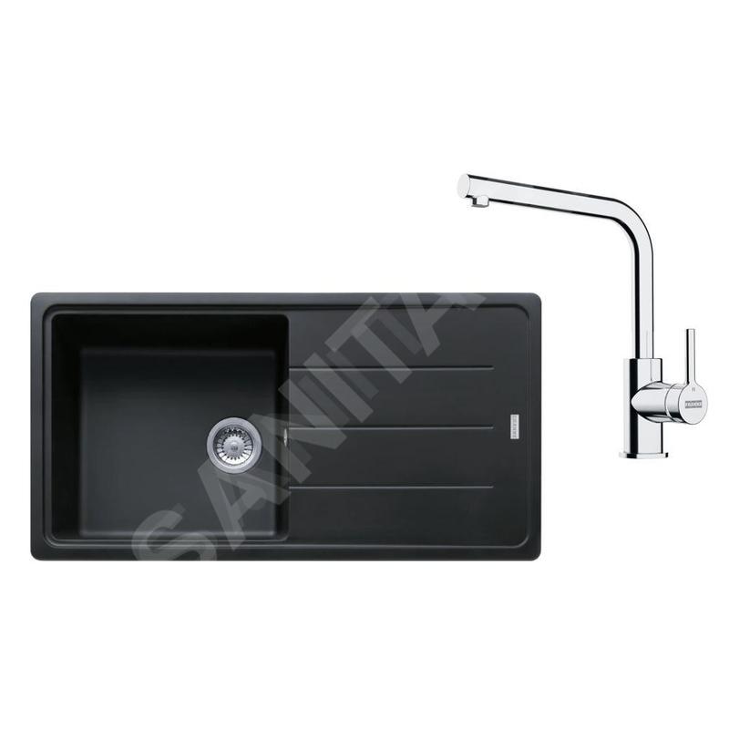 Franke Colonnes - Set de cuisine G264O, évier en fragranit BFG 611, onyx + robinet FS 3230.031, onyx / chrome 114.0700.741 Franke Colonnes - Set de cuisine G264O, évier en fragranit BFG 611, onyx + robinet FS 3230.031, onyx / chrome 114.0700.741