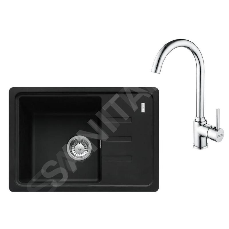 Franke Colonnes - Set de cuisine G265MČ, évier en fragranit BSG 611-62 + robinet FP 9000.031, noir mat / chrome 114.0700.744 Franke Colonnes - Set de cuisine G265MČ, évier en fragranit BSG 611-62 + robinet FP 9000.031, noir mat / chrome 114.0700.744