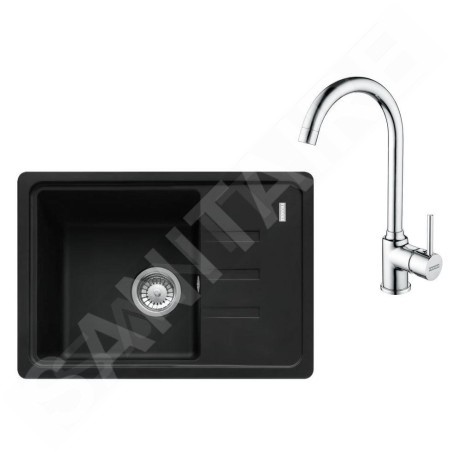 Franke Colonnes - Set de cuisine G265MČ, évier en fragranit BSG 611-62 + robinet FP 9000.031, noir mat / chrome 114.0700.744