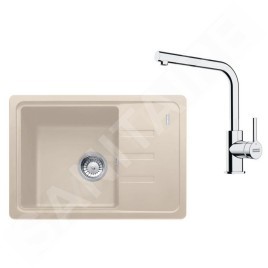 Franke Colonnes - Set de cuisine G266SA, évier en fragranit BSG 611-62 + robinet FS 3230.031, sahara/chrome 114.0700.750