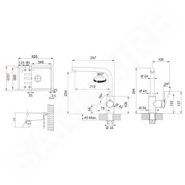 Franke Colonnes - Set de cuisine G266ŠK, évier en fragranit BSG 611-62 + robinet FS 3230.031, gris pierre / chrome 114.0700.751