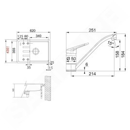 Franke Colonnes - Set de cuisine G117MČ, évier en fragranit BSG 611-62 + robinet FP 9541.901, noir mat 114.0700.752