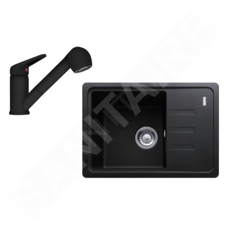 Franke Colonnes - Set de cuisine G118MČ, évier en fragranit BSG 611-62 + robinet FC 9547.901, noir mat 114.0700.753