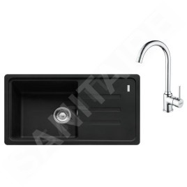 Franke Colonnes - Set de cuisine G267MČ, évier en fragranit BSG 611-78/39 + robinet FP 9000.031, noir mat / chrome 114.0700.754