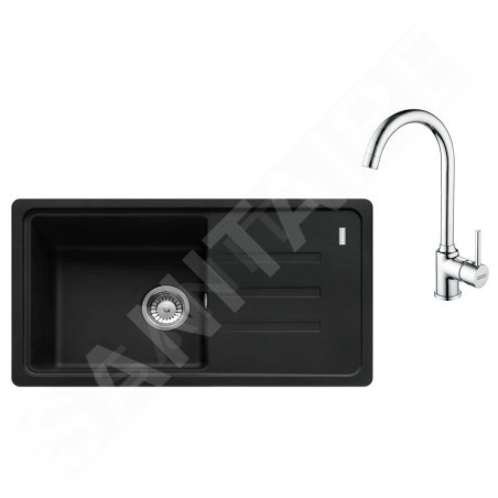 Franke Colonnes - Set de cuisine G267MČ, évier en fragranit BSG 611-78/39 + robinet FP 9000.031, noir mat / chrome 114.0700.754