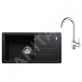 Franke Colonnes - Set de cuisine G267O, évier en fragranit BSG 611-78/39 + robinet FP 9000.031, onyx / chrome 114.0700.755