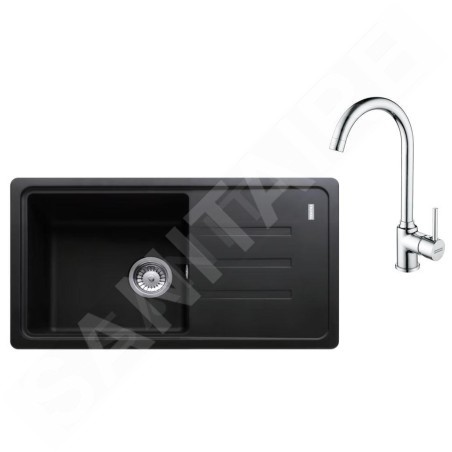 Franke Colonnes - Set de cuisine G267O, évier en fragranit BSG 611-78/39 + robinet FP 9000.031, onyx / chrome 114.0700.755