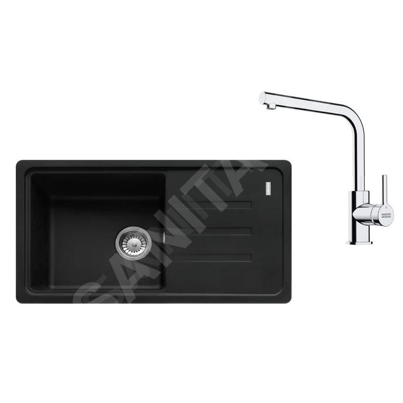 Franke Colonnes - Set de cuisine G268MČ, évier en fragranit BSG 611-78/39 + robinet FS 3230.031, noir mat/ chrome 114.0700.758 Franke Colonnes - Set de cuisine G268MČ, évier en fragranit BSG 611-78/39 + robinet FS 3230.031, noir mat/ chrome 114.0700.758