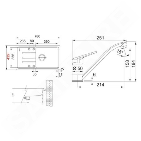Franke Colonnes - Set de cuisine G121MČ, évier en fragranit BSG 611-78/39 + robinet FC 9541.901, noir mat 114.0700.762