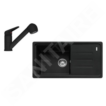 Franke Colonnes - Set de cuisine G122MČ, évier en fragranit BSG 611-78/39 + robinet FC 9547.901, noir mat 114.0700.763