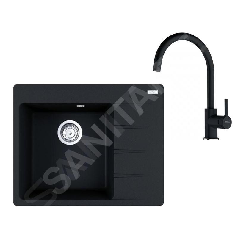Franke Colonnes - Set de cuisine G270O, évier en fragranit CNG 611-62 TL/2 + robinet FC 6018.071, onyx 114.0700.771 Franke Colonnes - Set de cuisine G270O, évier en fragranit CNG 611-62 TL/2 + robinet FC 6018.071, onyx 114.0700.771
