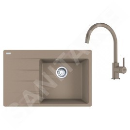 Franke Colonnes - Set de cuisine G271KA, évier en fragranit CNG 611-78 TL/7 + robinet FC 6018.424, cachemire 114.0700.773