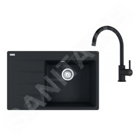 Franke Colonnes - Set de cuisine G271MČ, évier en fragranit CNG 611-78 TL/7  + robinet  FC 6018.901, noir mat 114.0700.774