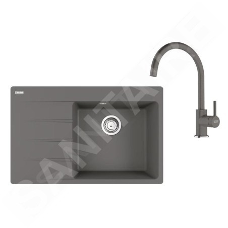 Franke Colonnes - Set de cuisine G271ŠK, évier en fragranit CNG 611-78 TL/7 + robinet FC 6018.084, gris pierre 114.0700.776
