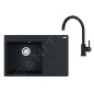 Franke Colonnes - Set de cuisine G272MČ, évier en fragranit CNG 611-78 TL/2 + robinet FC 6018.901,  noir mat 114.0700.778