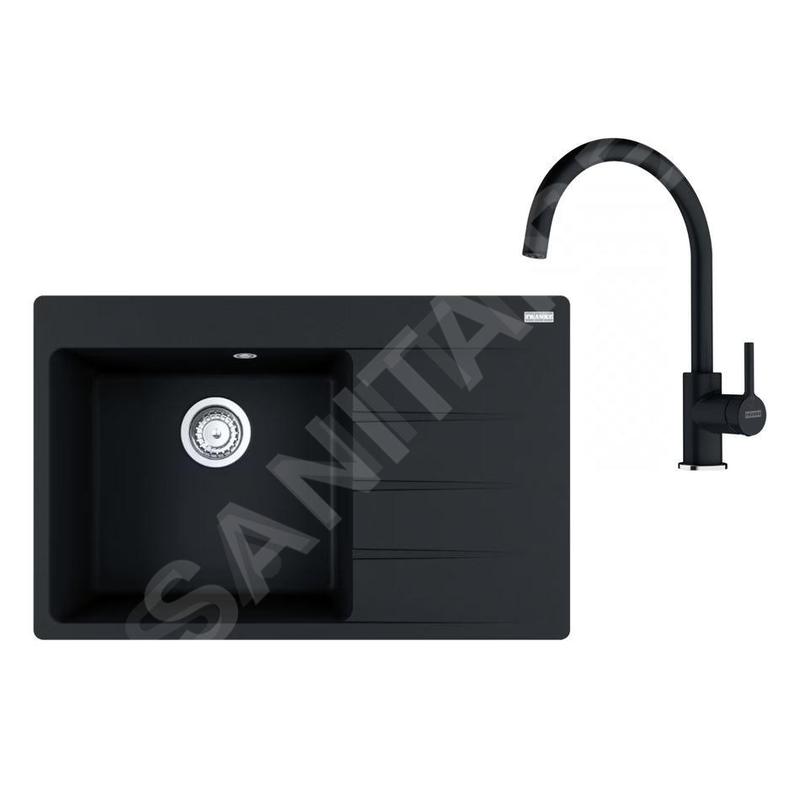 Franke Colonnes - Set de cuisine G272O, évier en fragranit CNG 611-78 TL/2 + robinet FC 6018.071, onyx 114.0700.779 Franke Colonnes - Set de cuisine G272O, évier en fragranit CNG 611-78 TL/2 + robinet FC 6018.071, onyx 114.0700.779
