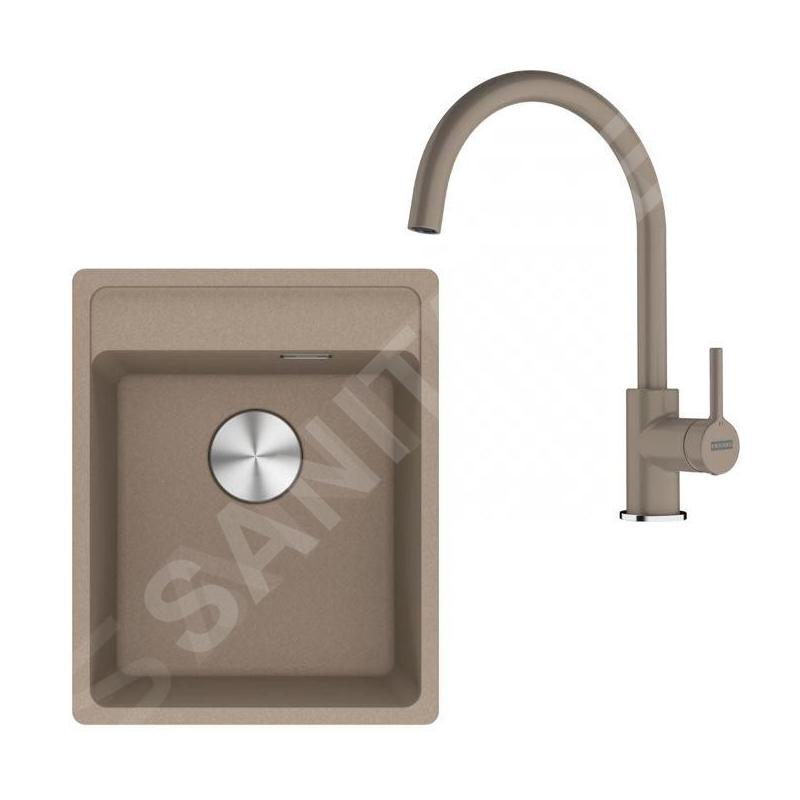 Franke Colonnes - Set de cuisine G273KA, évier en fragranit MRG 610-37 RTL+ robinet FN 6018.424, cachemire 114.0700.781 Franke Colonnes - Set de cuisine G273KA, évier en fragranit MRG 610-37 RTL+ robinet FN 6018.424, cachemire 114.0700.781