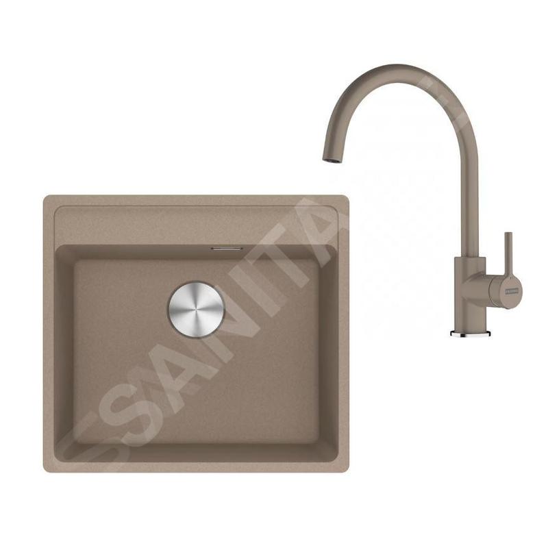 Franke Colonnes - Set de cuisine G274KA, évier en fragranit MRG 610-52 RTL + robinet FN 6018.424, cachemire 114.0700.786 Franke Colonnes - Set de cuisine G274KA, évier en fragranit MRG 610-52 RTL + robinet FN 6018.424, cachemire 114.0700.786