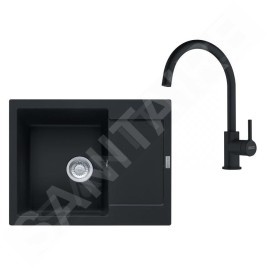 Franke Colonnes - Set de cuisine G275MČ, évier en fragranit MRG 611-62  + robinet FN 6018.901, noir mat 114.0700.791