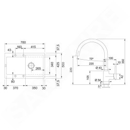 Franke Colonnes - Set de cuisine G276MČ, évier en fragranit MRG 611 + robinet FN 6018.901, noir mat 114.0700.794