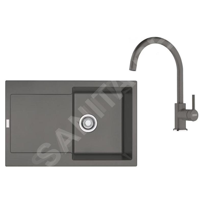 Franke Colonnes - Set de cuisine G276ŠK, évier en fragranit BSG 611 + robinet FC 6018.084, gris pierre 114.0700.796 Franke Colonnes - Set de cuisine G276ŠK, évier en fragranit BSG 611 + robinet FC 6018.084, gris pierre 114.0700.796