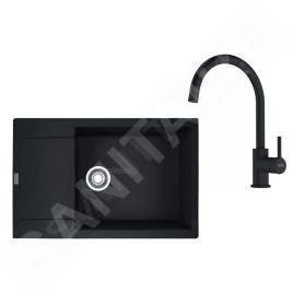 Franke Colonnes - Set de cuisine G277MČ, évier en fragranit MRG 611-78  + robinet FN 6018.901, noir mat 114.0700.797