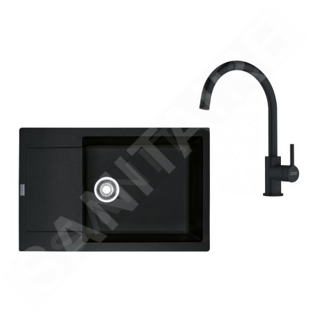Franke Colonnes - Set de cuisine G277O, évier en fragranit BSG 611-78 + robinet FC 6018.071, onyx 114.0700.798