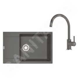 Franke Colonnes - Set de cuisine G277ŠK, évier en fragranit MRG 611-78  + robinet FN 6018.084, gris pierre 114.0700.799