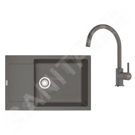 Franke Colonnes - Set de cuisine G277ŠK, évier en fragranit MRG 611-78  + robinet FN 6018.084, gris pierre 114.0700.799