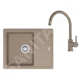 Franke Colonnes - Ensemble G278KA, évier en fragranit BFG 611-62 et robinetterie FP 6018.424, cachemire 114.0700.800
