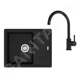 Franke Colonnes - Set de cuisine G278MČ, évier en fragranit BFG 611-62 + robinet FC 6018.901, noir mat 114.0700.801
