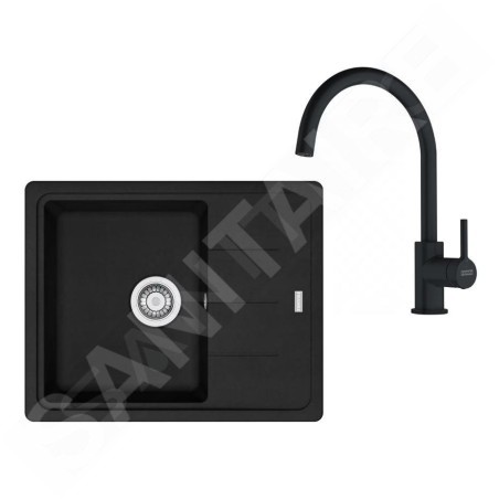 Franke Colonnes - Set de cuisine G278MČ, évier en fragranit BFG 611-62 + robinet FC 6018.901, noir mat 114.0700.801